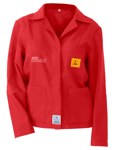 ESD Jacket 1/3 Length ESD Smock Red Female S Antistatic Clothing ESD Garment